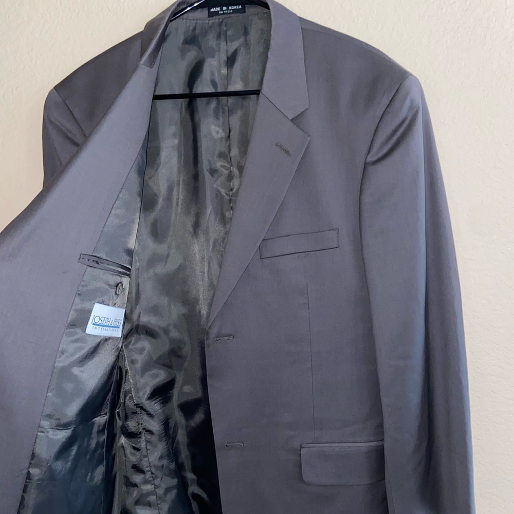 Men’s Vintage grey suit blazer jacket y2k long sleeve coat tailored collared top